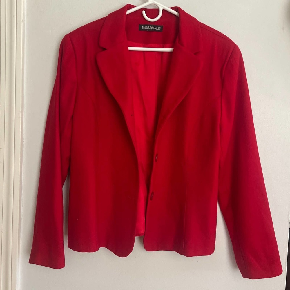 Vintage Savannah 100% Wool Blazer Red